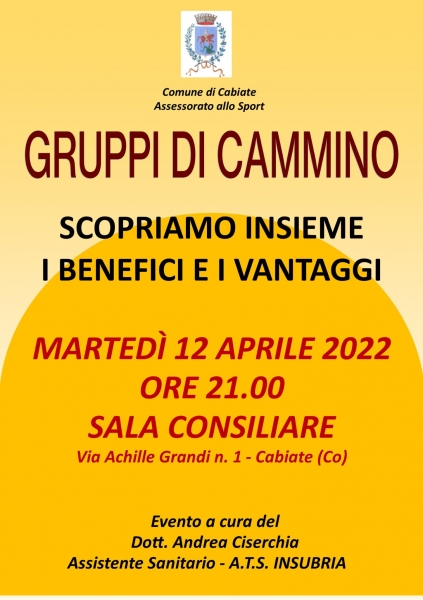 12 aprile 2022 - Gruppi di Cammino