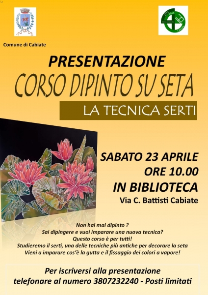 23 Aprile 2022 Corso dipinto su seta