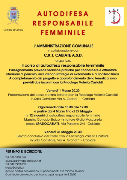 Corsi Autodifesa responsabile femminile