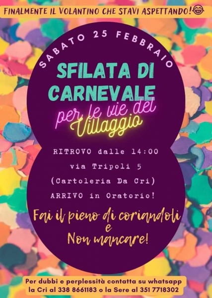 Volantino Carnevale 2023 Villaggio Ambrosiano