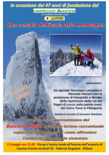 12 Maggio - Campeggio Amatese - Una serata dedicata alla montagna