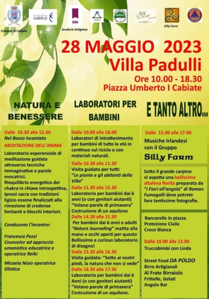 28 maggio Villa Padulli Natura e Benessere