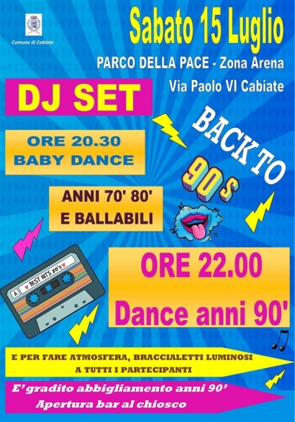 15 Luglio DJ Set Dance anni 70 80 90