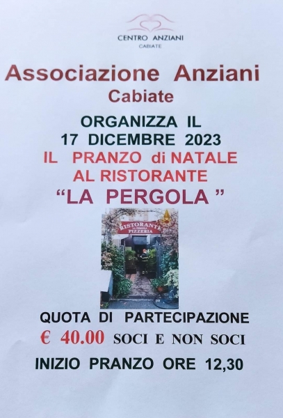 Pranzo Natale Associazione Anziani