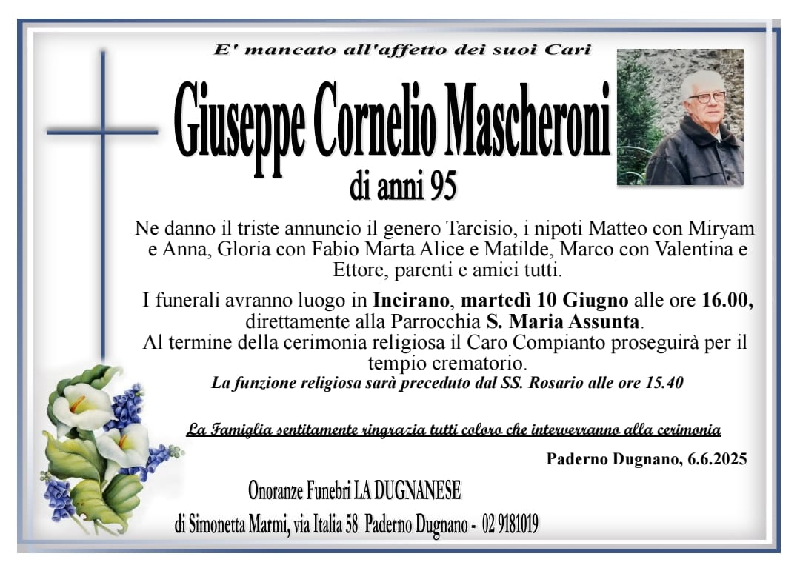 Giuseppe Cornelio Mascheroni Giuseppe Cornelio Mascheroni