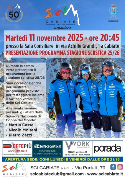 Sci Cabiate Presentazione programma 2026
